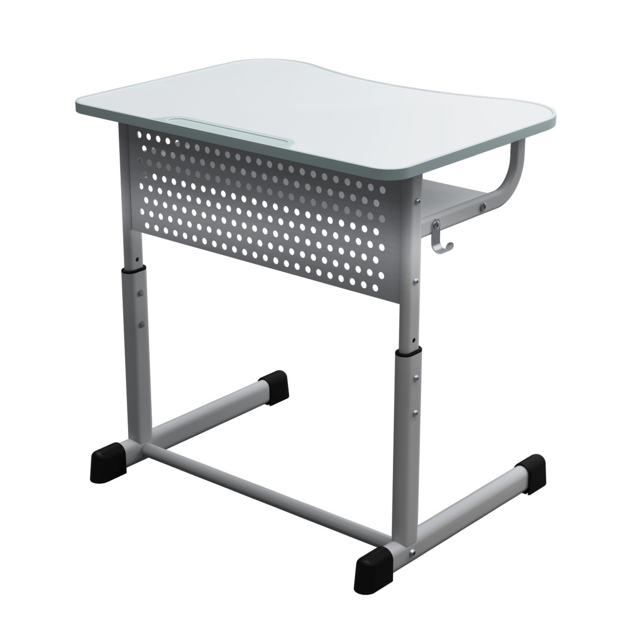 Стіл 1-місний, стільниця з поліуретан. кромкою, металевий перфарований екран, 700х500х640-820мм, ростова група №4-7, АНШАР ГРУП (67768)